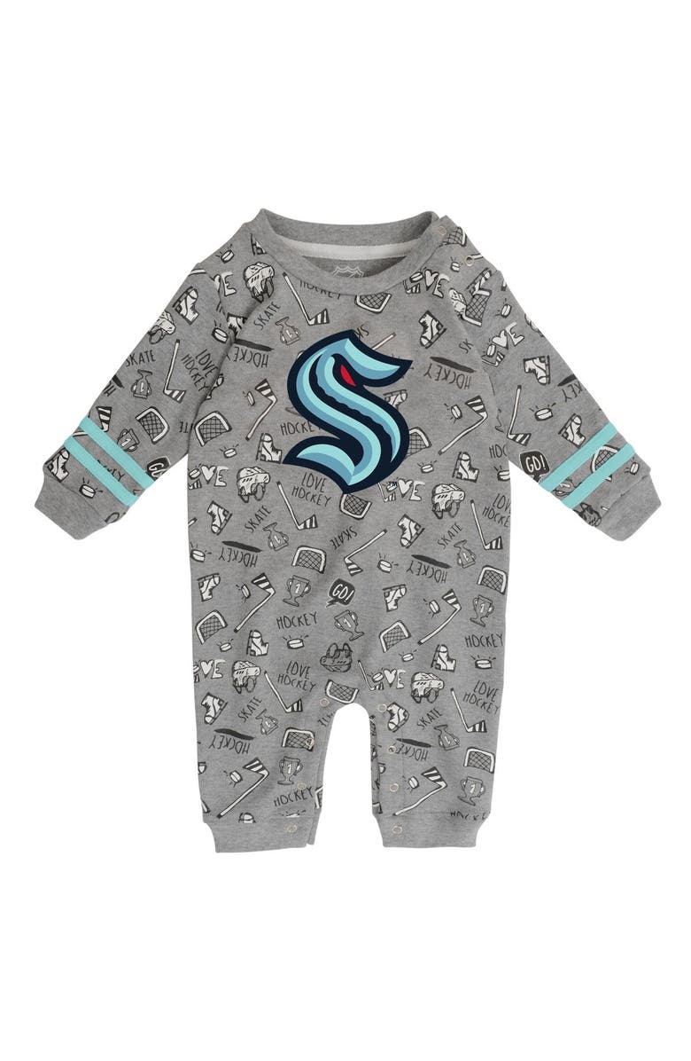 Outerstuff Infant Heather Gray Seattle Kraken Gifted Player Long Sleeve Jumper, Main, color, Heather Gray