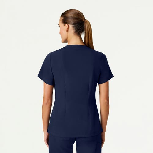 Jaanuu 3-pocket Classic Notched V-neck Scrub Top In Blue