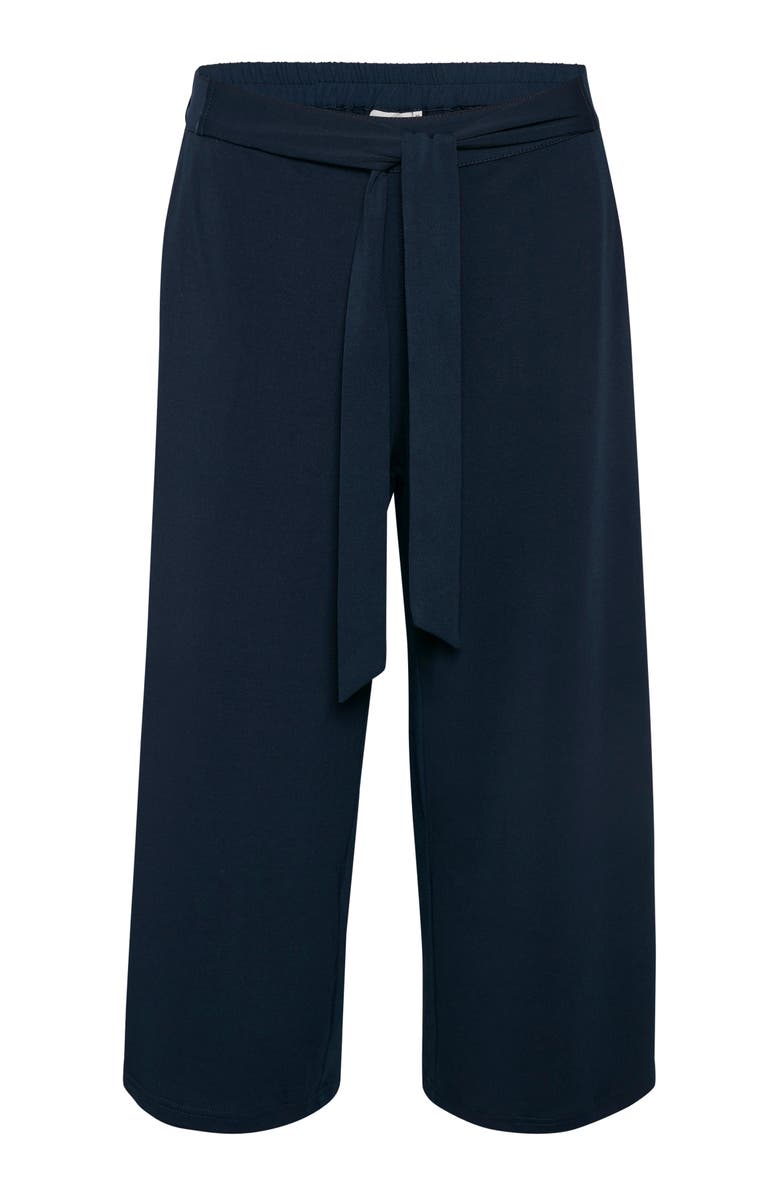 Kaffe Malli Casual Cropped High Waist Trousers, Alternate, color, Midnight Marine