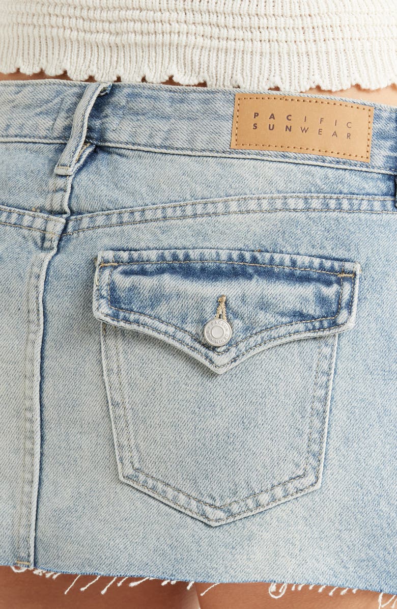 PacSun Evalina Raw Hem Denim Miniskirt, Alternate, color,