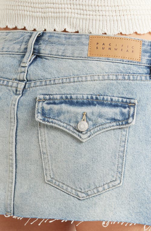 PACSUN PACSUN EVALINA RAW HEM DENIM MINISKIRT 