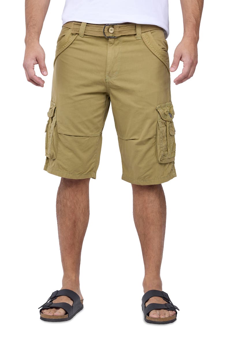 Belted Bermuda Cargo Shorts, Main, color, NEW KHAKI