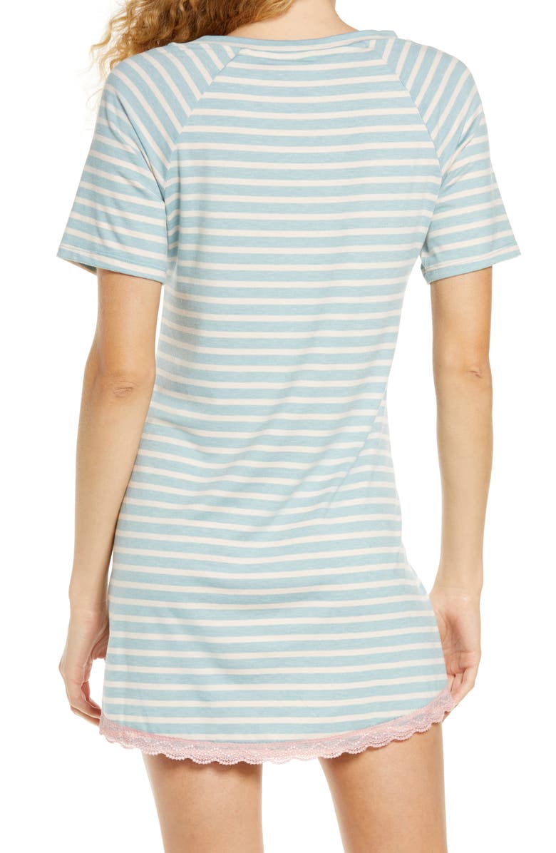 Honeydew Lace Trim Sleep Shirt, Alternate, color, 