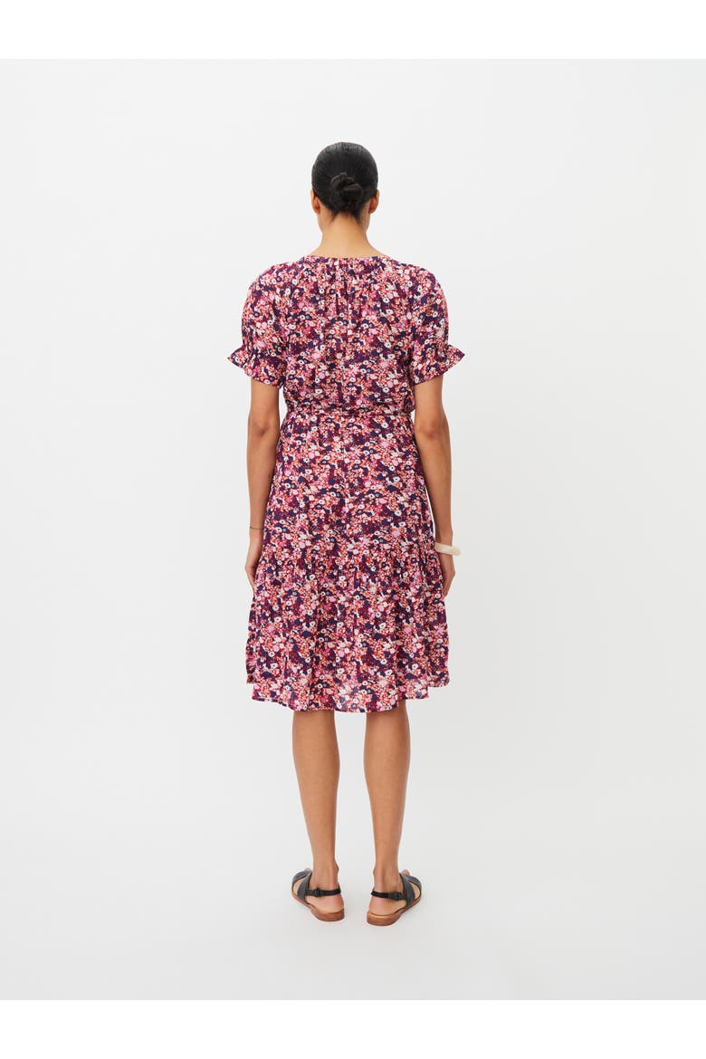 Manorenthis Floral Midi Dress, Alternate, color, Beet Red