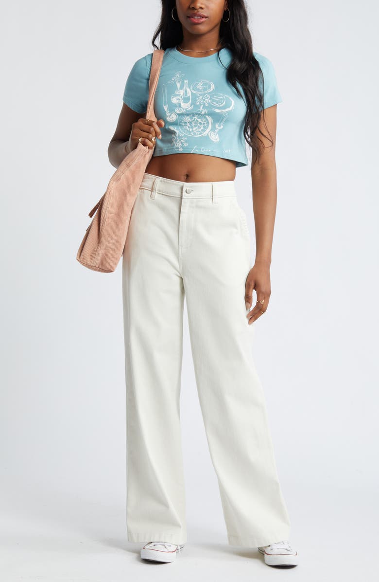 BP. High Waist Wide Leg Twill Pants, Alternate, color,