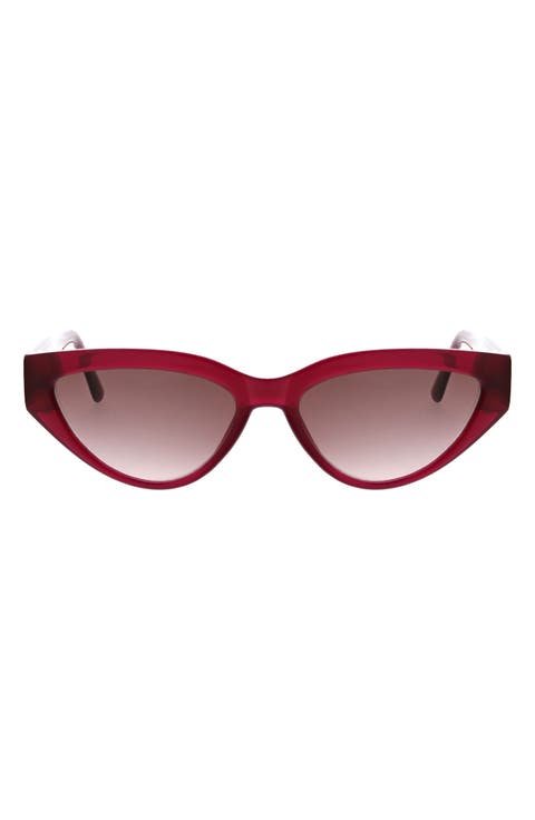 56mm Slim Modern Cat Eye Sunglasses