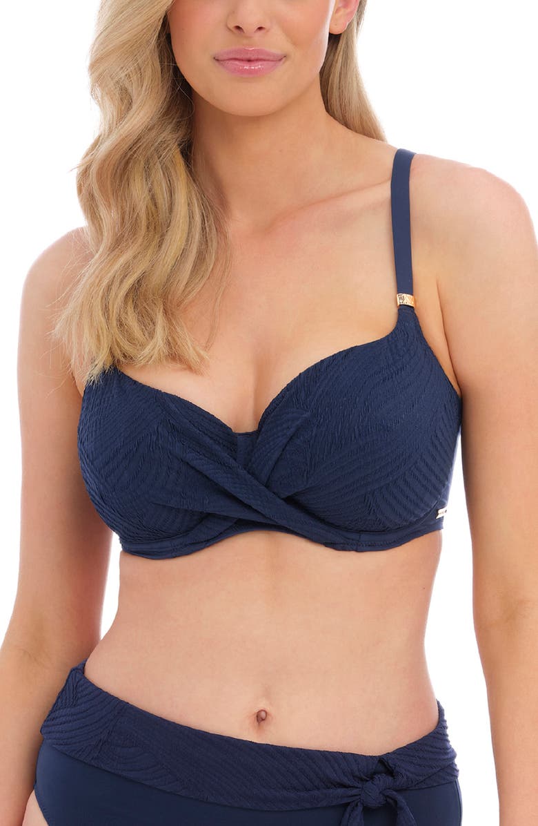 Fantasie Ottawa Underwire Wrap Front Bikini Top, Main, color, Ink