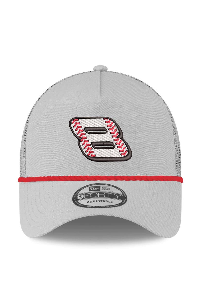 New Era Men's New Era Gray Dale Earnhardt Jr. Budweiser 9FORTY A-Frame Trucker Adjustable Hat, Alternate, color, Gray