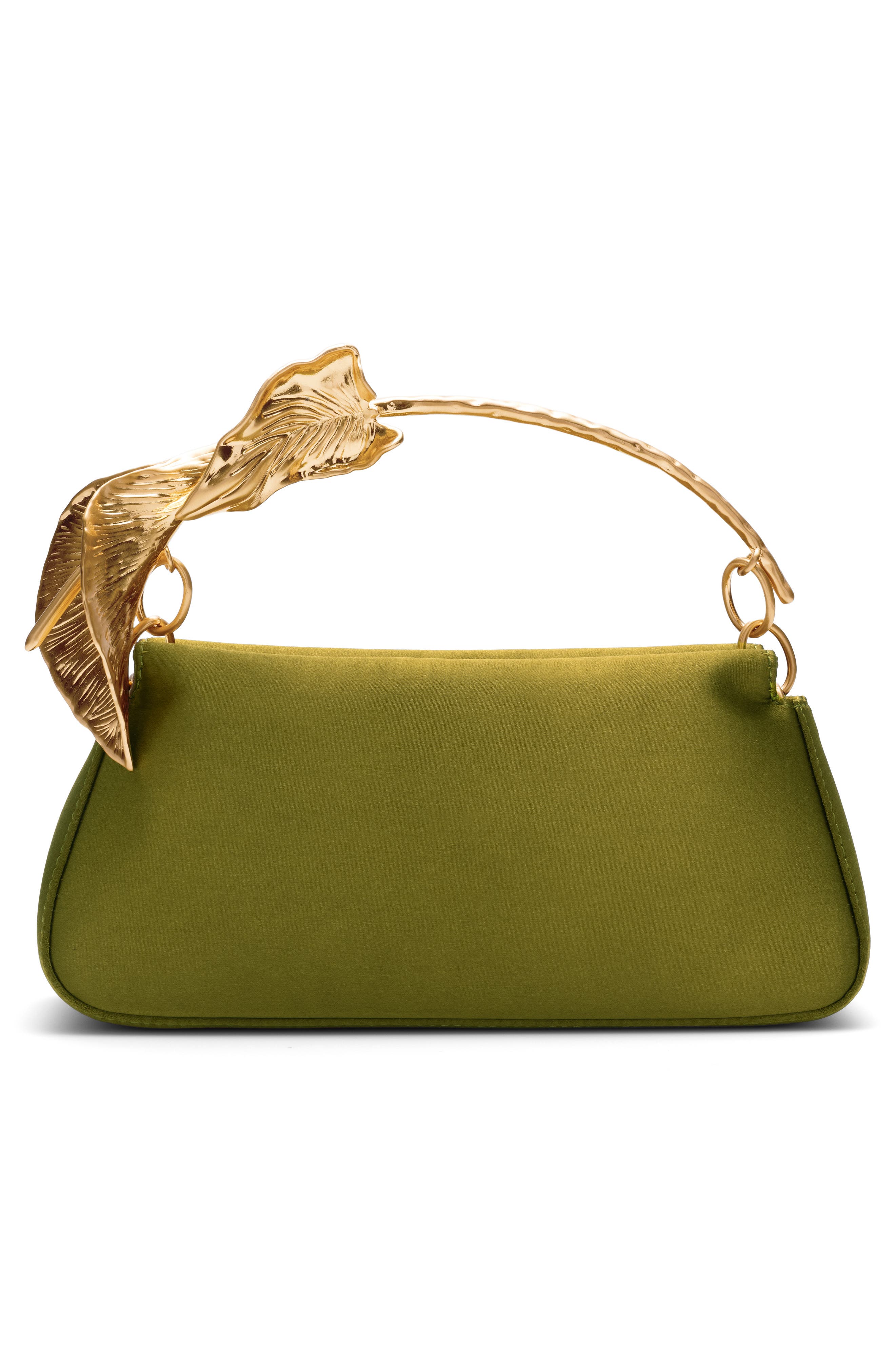 Calla Top Handle Satin Clutch, Alternate, color, DARK CHIVE