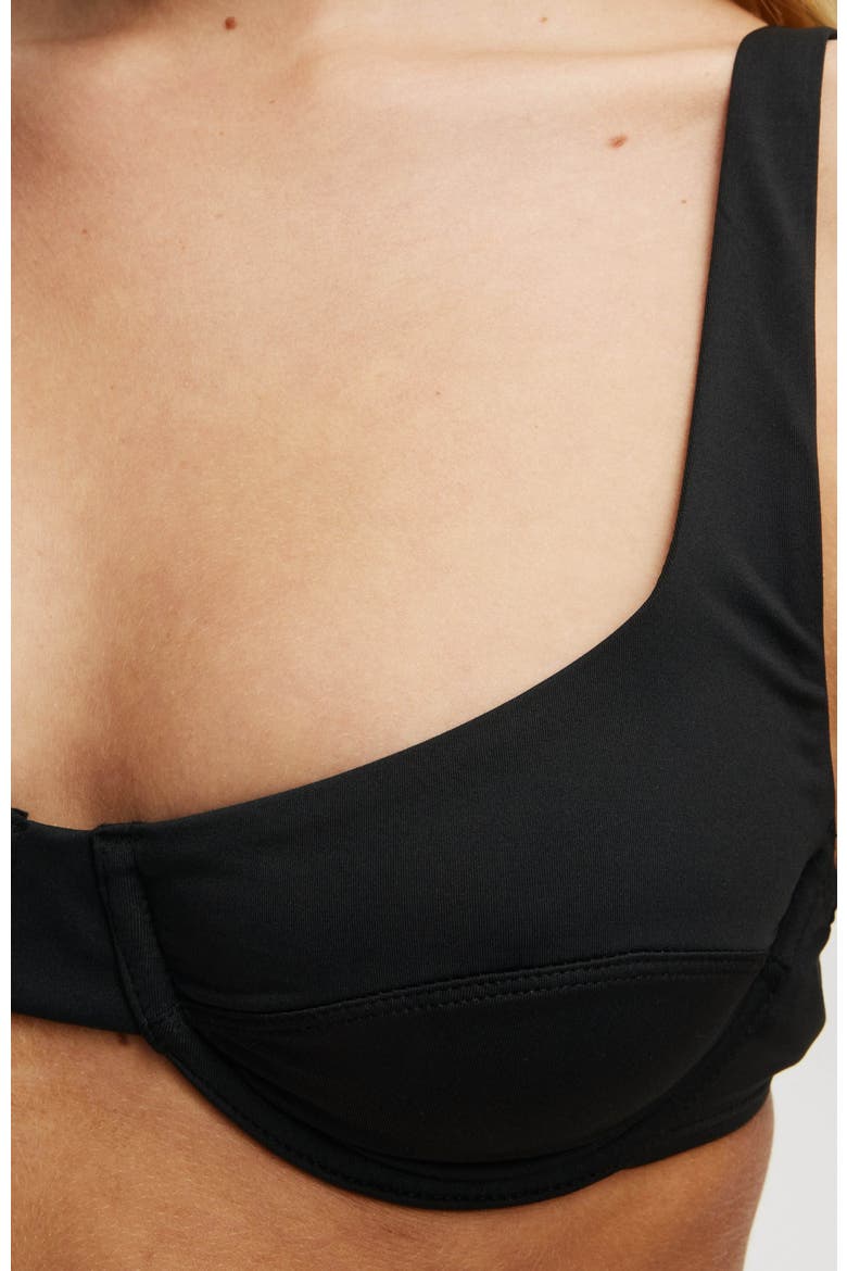 Women's Underwire Balconette Bikini Top, Alternate, color, Black