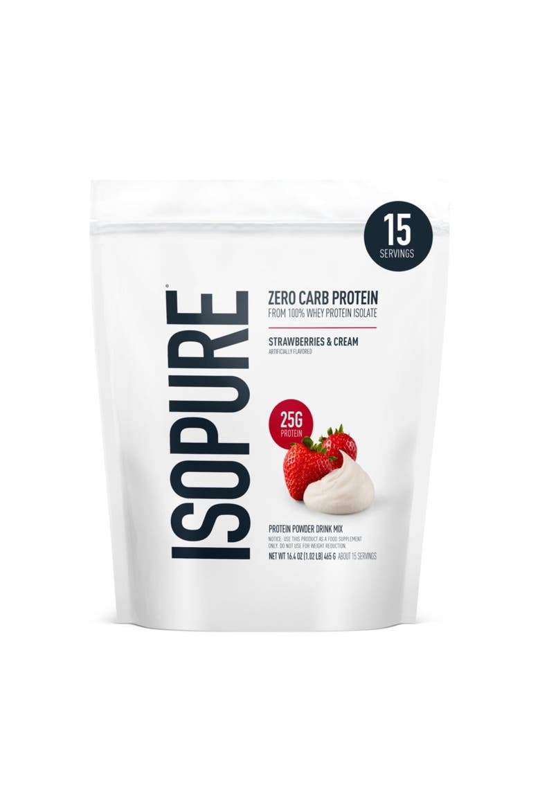 Zero Carb Strawberries and Cream Whey Protein Isolate Powder, Main, color, None