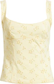 Free People Full Bloom Eyelet Knit Camisole