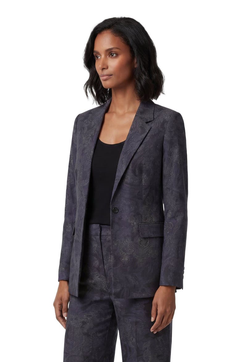 Paisley Explosion Womens Tailored Blazer, Alternate, color, PAISLEY EXPLOSION BLACK