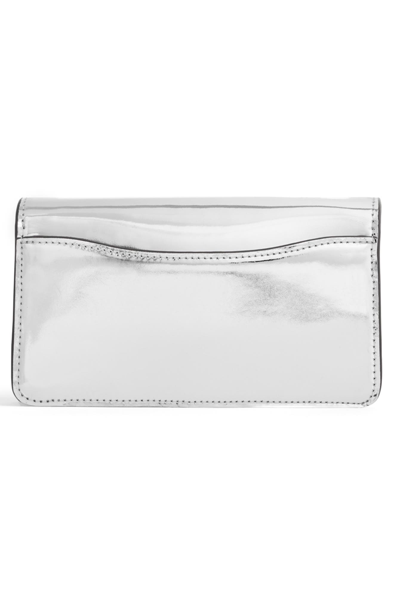 COACH Tabby Metallic Leather Wristlet, Alternate, color, 