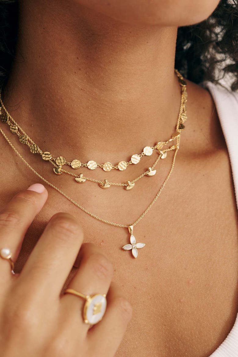 Floral Necklace, Alternate, color, Yellow Gold