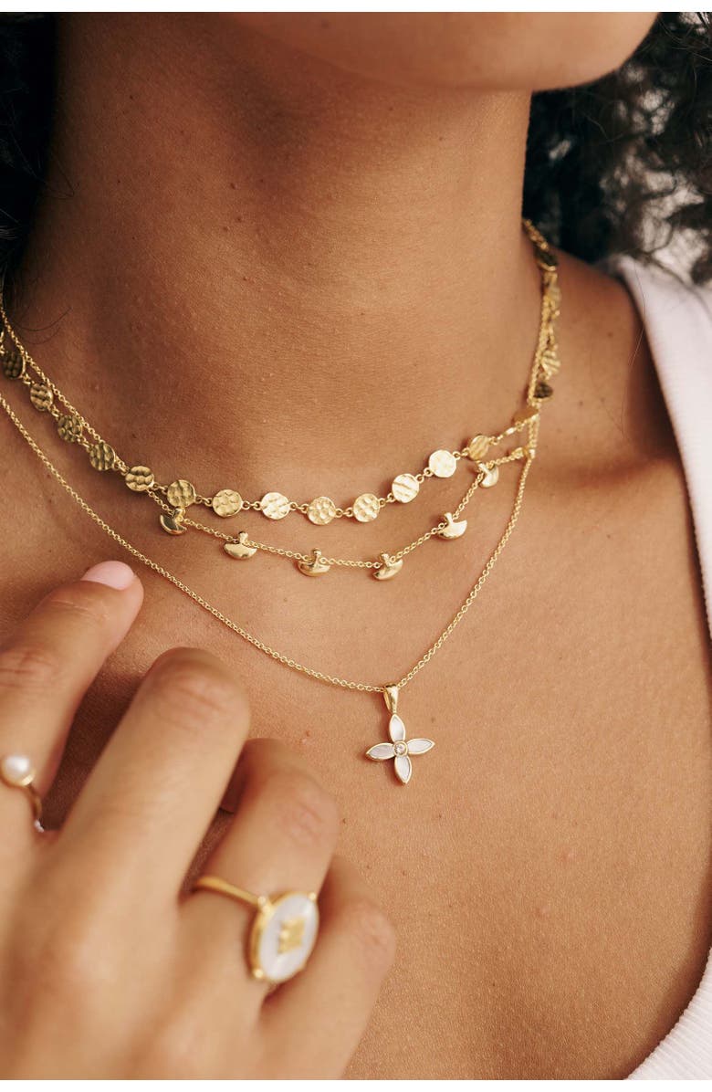 Murkani Floral Necklace, Alternate, color, Yellow Gold