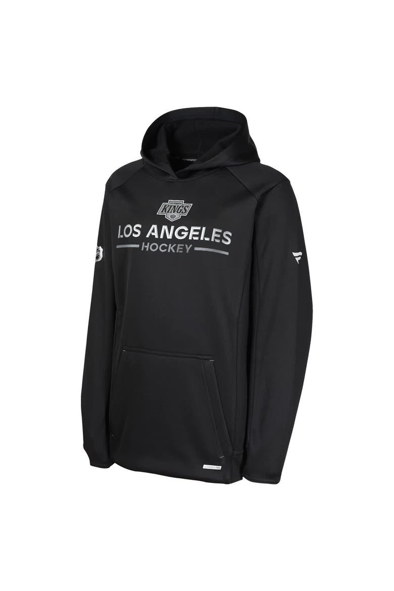 Youth Fanatics Black Los Angeles Kings Authentic Pro Rink Raglan Hoodie, Alternate, color, Black
