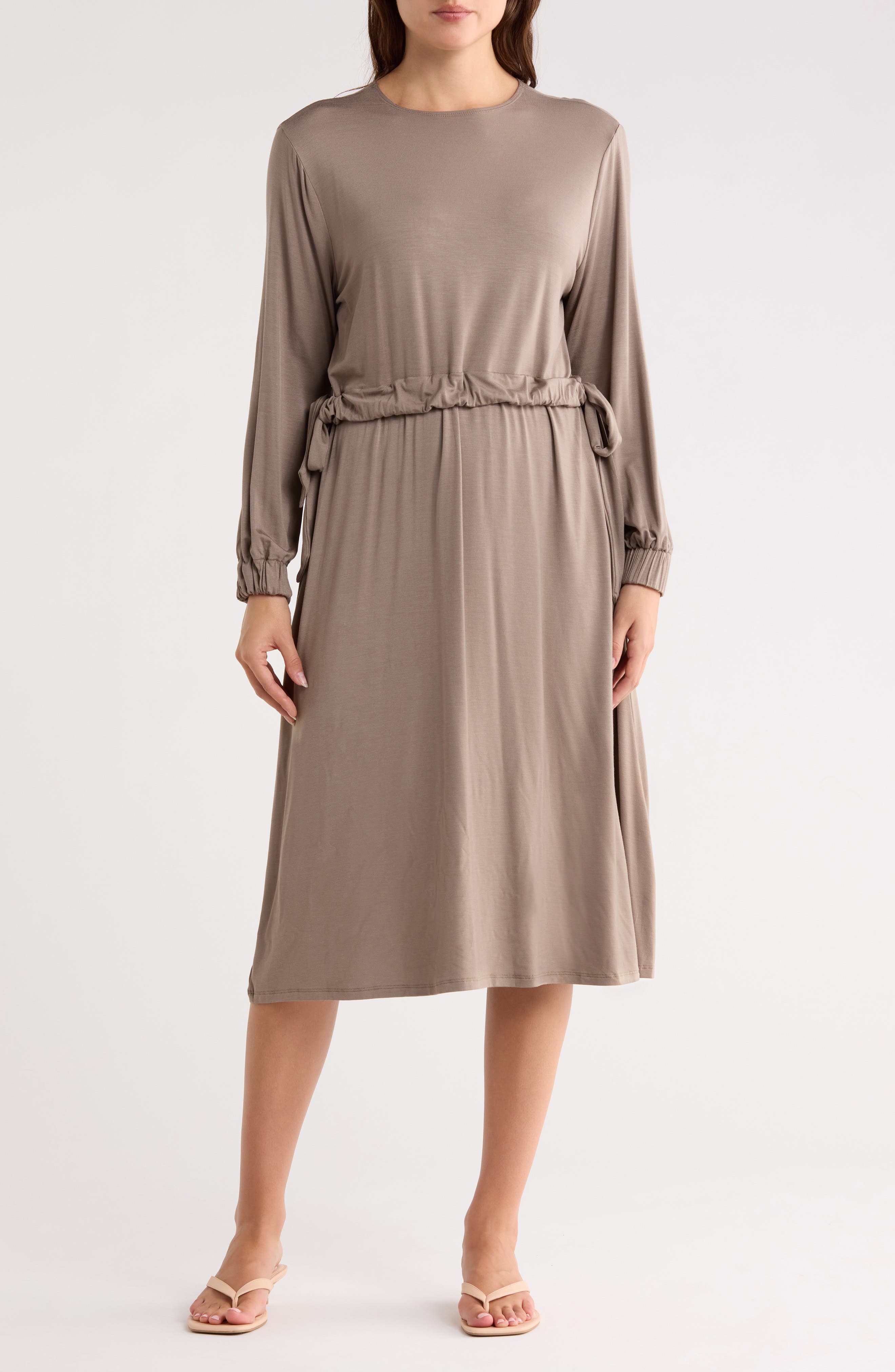 GO COUTURE Long Sleeve Blouson Dress
