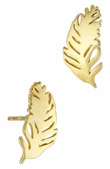 SAVVY CIE JEWELS Leaf Stud Earrings