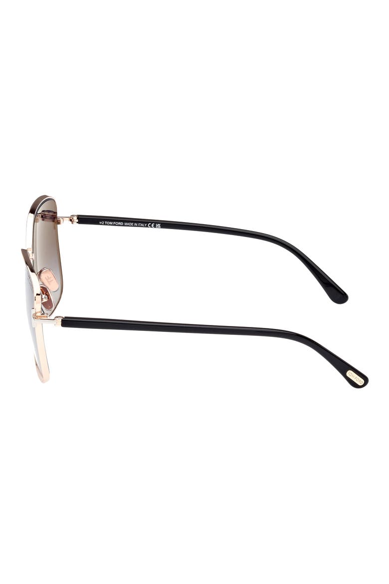 Fern 57mm Polarized Square Sunglasses, Alternate, color, ROSE GOLD/SMOKE POLARIZED