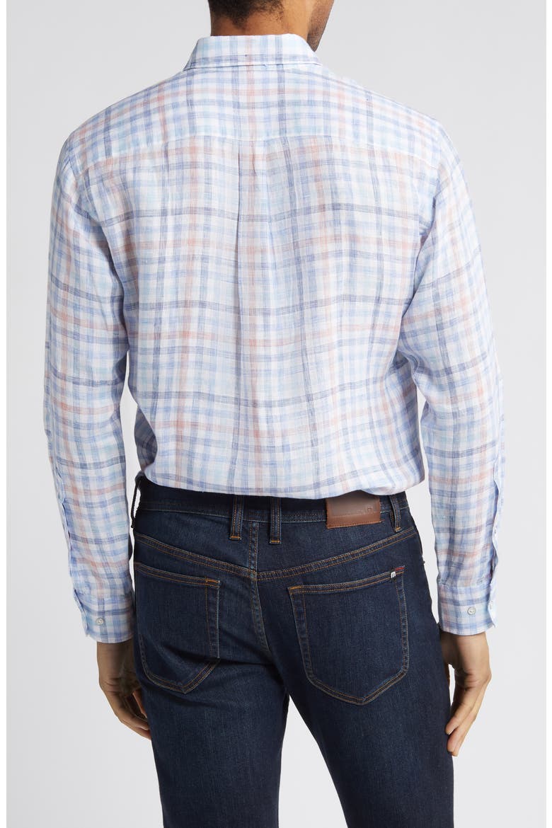 Breakwater Check Linen Button-Up Shirt, Alternate, color, BLUE MULTI