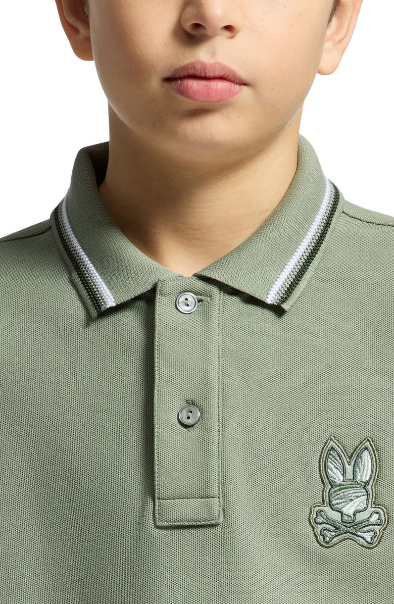 Psycho Bunny Kids' Baxter Cotton Pique Polo, Alternate, color, Sea Spray