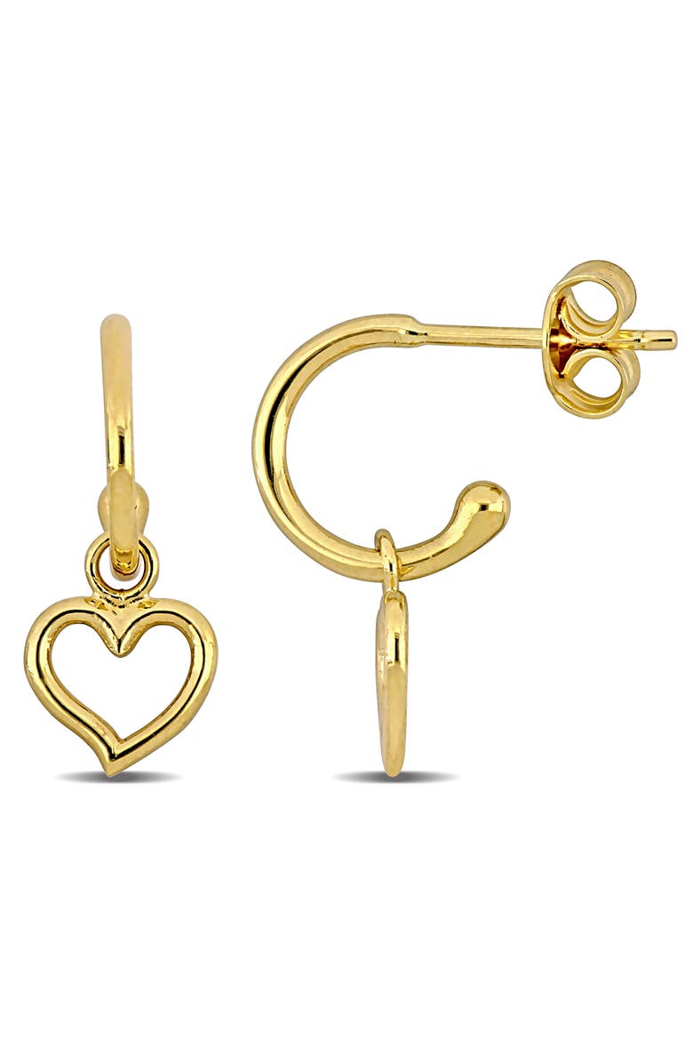 Julianna B. Star/Heart Drop Hoop Earrings 14k Gold, Main, color, Heart Charm