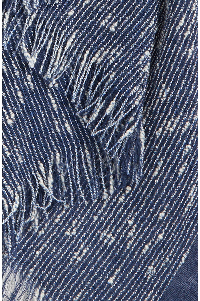 Bouclé Fringe Scarf, Alternate, color, AZURE/ WHITE