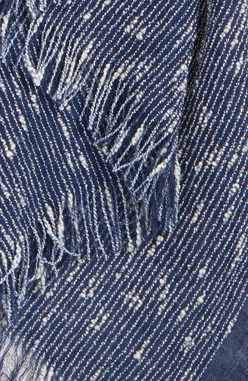 Totême Toteme Bouclé Fringe Scarf In Azure/white
