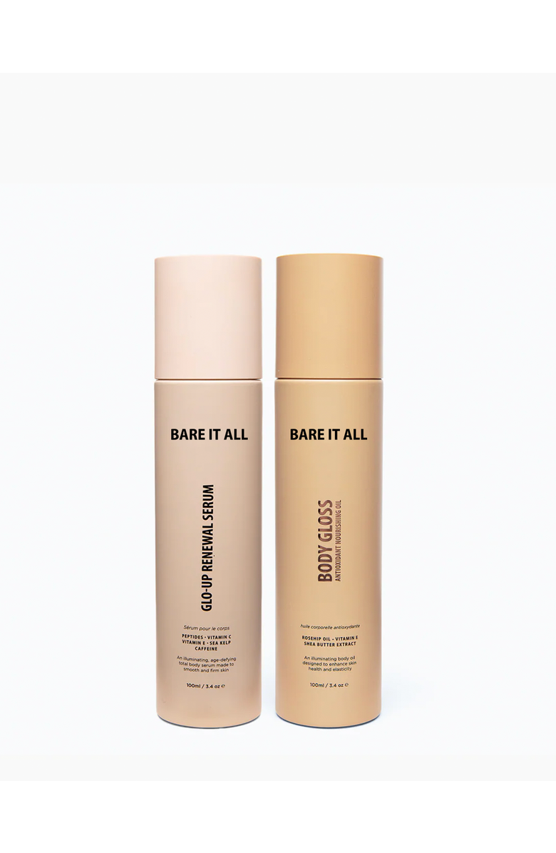 Bare It All Glo-Up Kit Renewal Serum and Body Gloss, Main, color, Natural