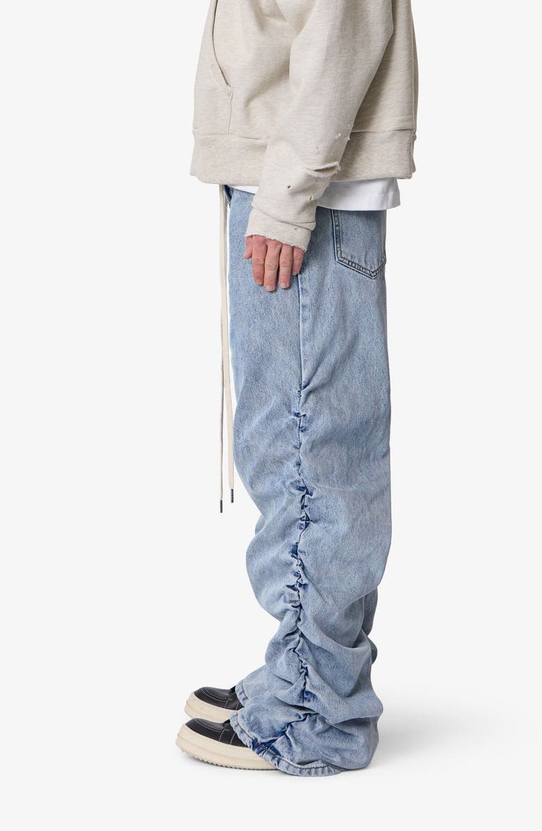mnml Ruched Denim Wide Leg Jeans, Alternate, color,
