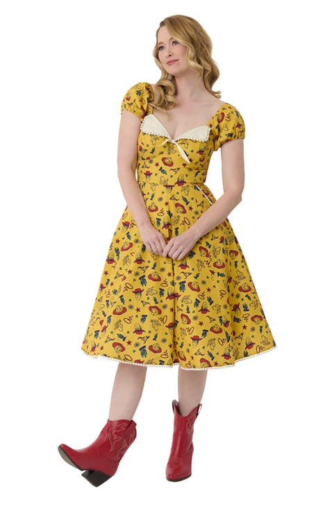1950s Sweetheart Swing Dress