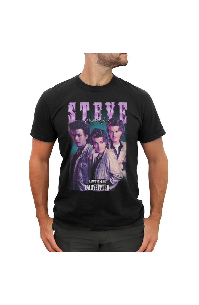 Stranger Things Men's Stranger Things Steve Harrington Collage Graphic T-Shirt, Main, color, Black