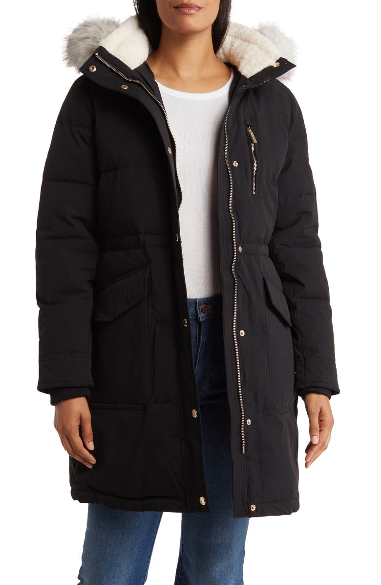 Michael Kors Faux Fur Hood Puffer Jacket, Alternate, color,