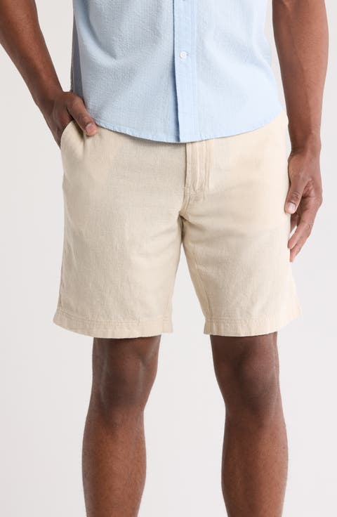 Linen Blend Trim Fit Shorts