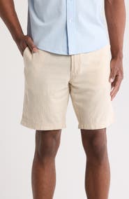 14th & Union Linen Blend Trim Fit Shorts
