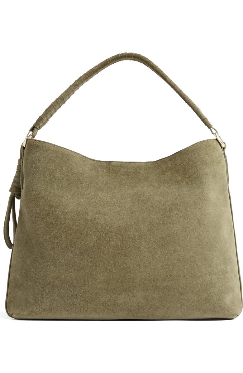 LK Bennett Lou Lou Wrap Handle Leather Shoulder Bag, Alternate, color, Olive