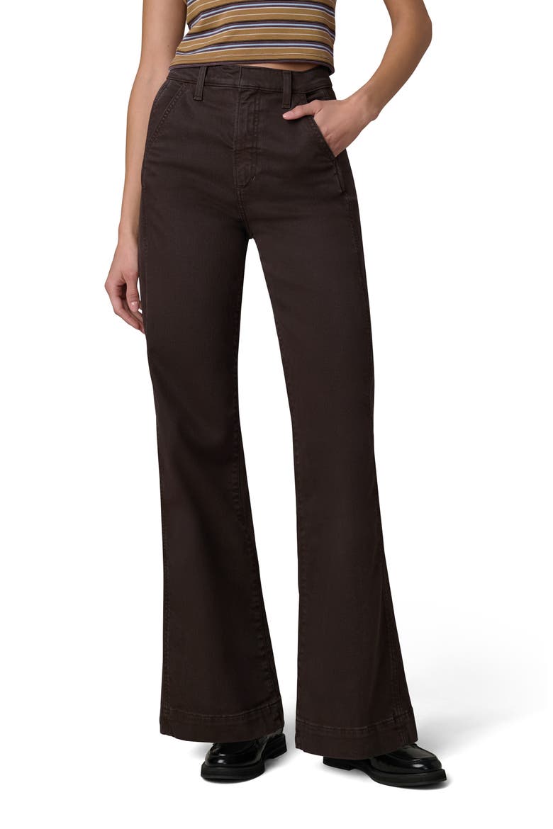 The Mia High Waist Wide Leg Paneled Jeans, Main, color, DARK COFFEE BEAN