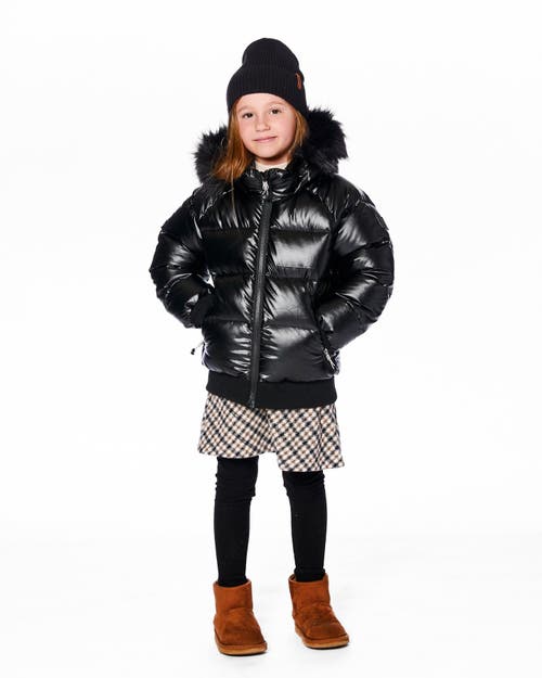 Deux Par Deux Quilted Bomber-style Winter Coat In Black