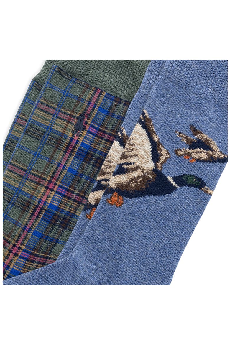 Mallard & Plaid 2-Pack Crew Socks, Alternate, color, BLUEH