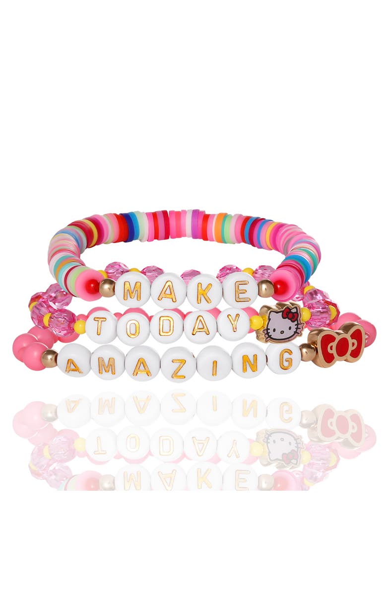 Hello Kitty Make Today Amazing Beaded Bracelet Set, Main, color, Yellow Gold, Multicolor