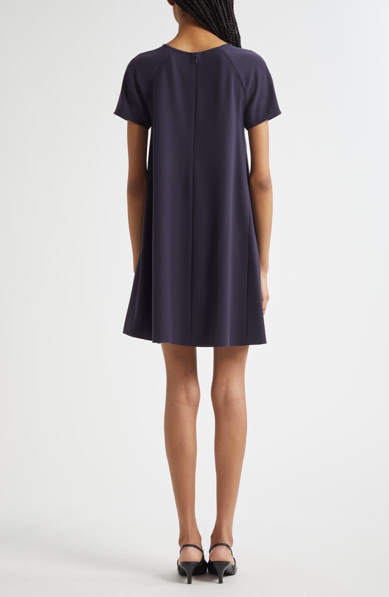 Emporio Armani Inverted Pleat Short Sleeve Dress, Alternate, color, Solid Dark Blue
