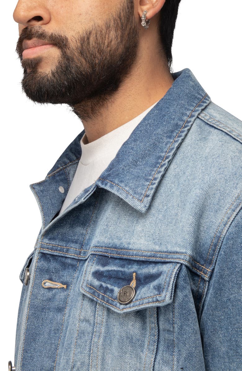 XRAY Tiger Chain Patch Denim Jacket, Alternate, color, 