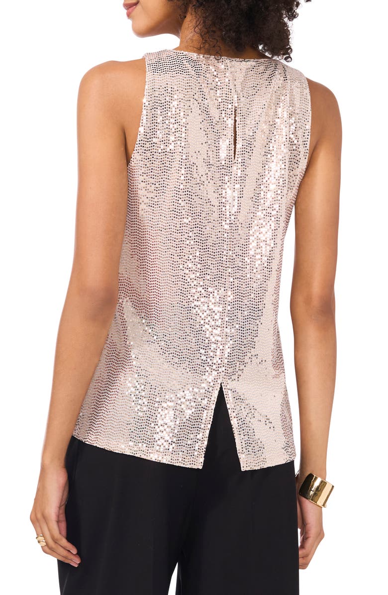 Vince Camuto Sequin Sleeveless Top, Alternate, color, Gold