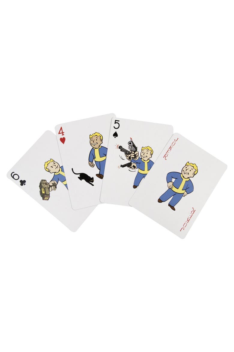 Fallout Vault Boy Playing Cards, Alternate, color, White