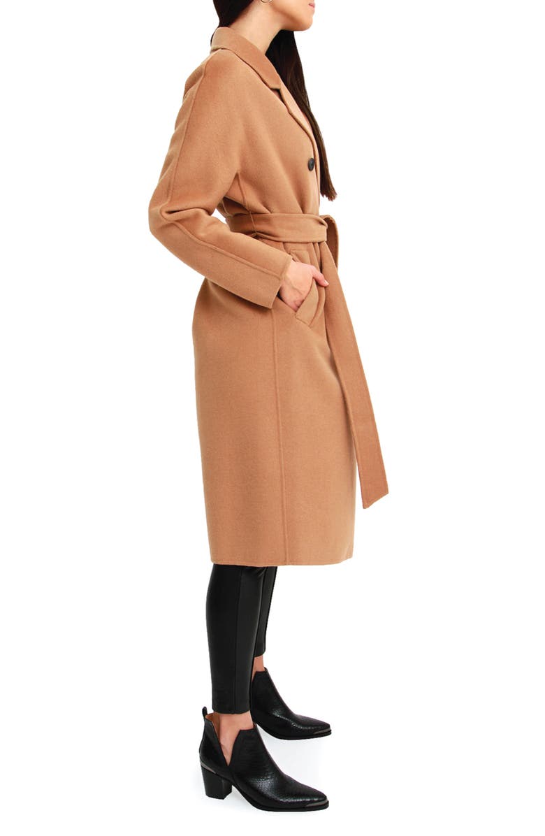 Belle & Bloom Boss Girl Double Breasted Wool Coat, Alternate, color, Camel