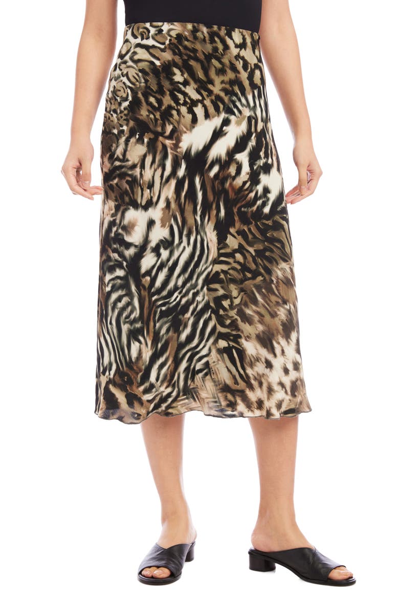 Bias Cut Animal Print Midi Skirt, Main, color, ANIMAL PRINT