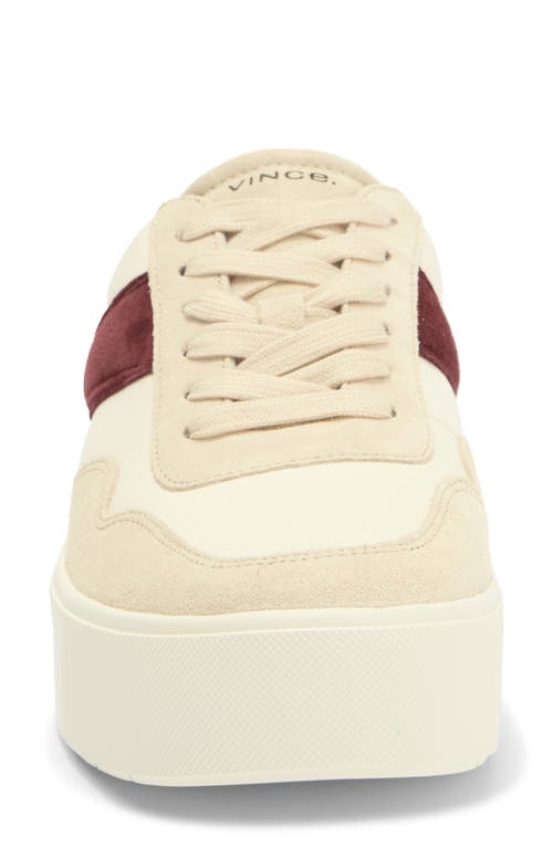 Vince Benfield Sneaker In Milk/oxblood