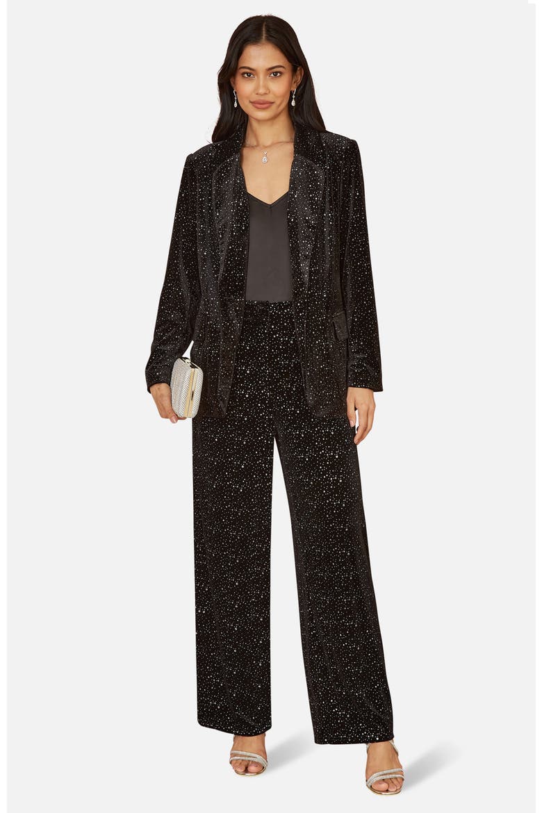 Velvet Sparkle Oversize Blazer, Alternate, color, Black