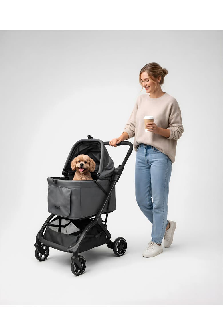 Lightweight & Compact Pet Stroller for Dogs & Cats - Charcoal, Main, color, Charcoal